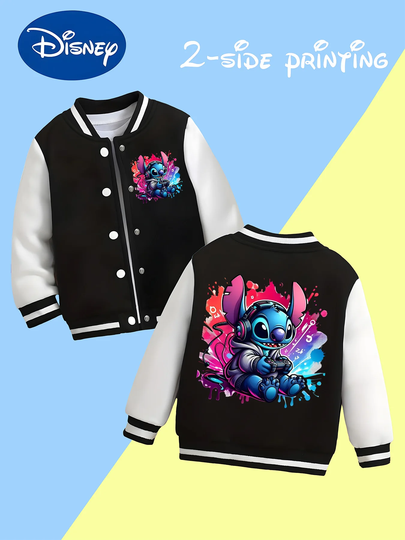MINISO Disney Boys' Baseball Jacket-Stitch trendy video game style print, colorful ink design,trendy school outerwear, versatile
MINISO Disney Boys' Baseball Jacket-Stitch trendy video game style print, colorful ink design,trendy school outerwear, versatile