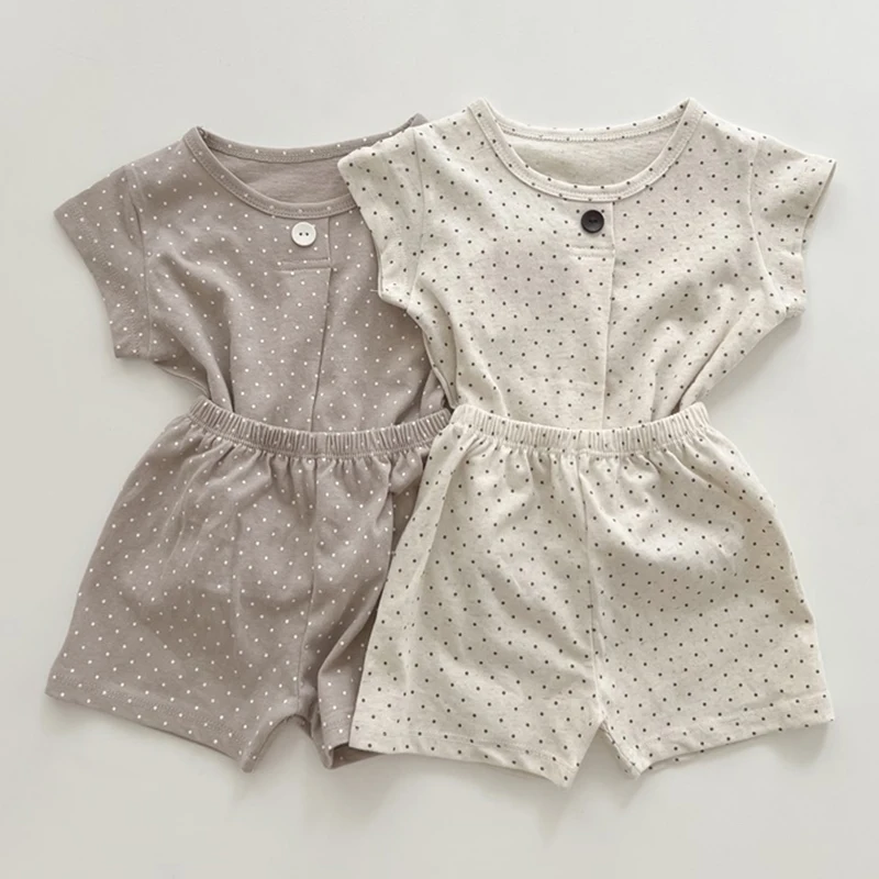2023 Baby Boys Girls Top+Pants Cotton Dot Pattern Button Children Boys Girls Short Sleeve T-Shirts Toddler Home Clothes
2023 Baby Boys Girls Top+Pants Cotton Dot Pattern Button Children Boys Girls Short Sleeve T-Shirts Toddler Home Clothes