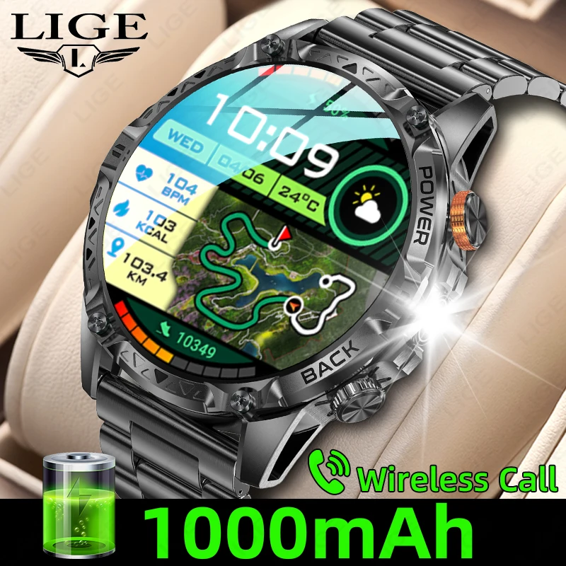 LIGE New 1000mAh Capacity Battery Outdoor Smart Watch For Men GPS Sports Tracker Compass 3ATM Waterproof BT Call Man Smartwatch
LIGE New 1000mAh Capacity Battery Outdoor Smart Watch For Men GPS Sports Tracker Compass 3ATM Waterproof BT Call Man Smartwatch