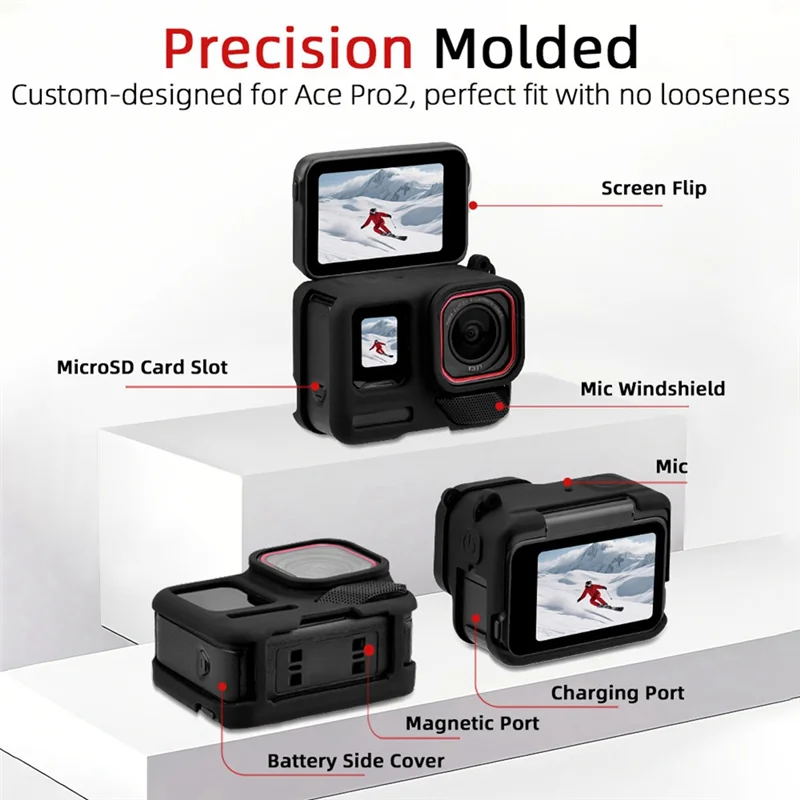 APPLIA-For Insta360 Ace Pro 2 Body Silicone Cover Suitable For Lens Protective Cover Sports Camera Protective Cover Accessories
APPLIA-For Insta360 Ace Pro 2 Body Silicone Cover Suitable For Lens Protective Cover Sports Camera Protective Cover Accessories