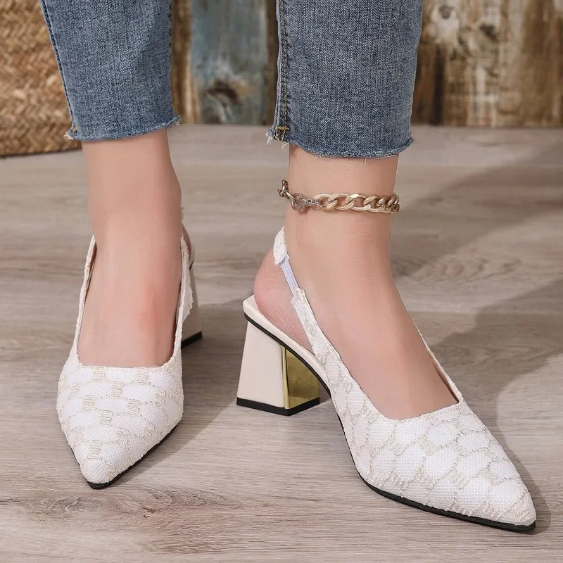 2025 Fashion Women's High Heels Pointed Toe Shallow Chunky Heels Dress Pumps Slip on Brand Plus Size Concise Slingbacks Sandals
2025 Fashion Women's High Heels Pointed Toe Shallow Chunky Heels Dress Pumps Slip on Brand Plus Size Concise Slingbacks Sandals