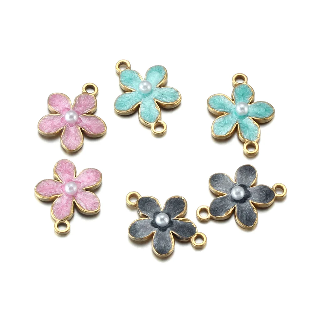 2 Pcs/Lot Stainless Steel Charm Enamel Flower Pendant Connectors For Jewelry Making Supplies DIY Necklace Earrings Accessories
2 Pcs/Lot Stainless Steel Charm Enamel Flower Pendant Connectors For Jewelry Making Supplies DIY Necklace Earrings Accessories