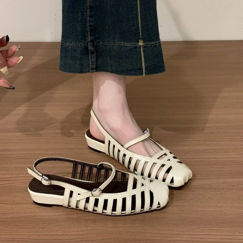 Elegant Closed-Toe Woven Sandals for Women, Slingback Buckle Flats, Vintage-Inspired Summer Footwear
Elegant Closed-Toe Woven Sandals for Women, Slingback Buckle Flats, Vintage-Inspired Summer Footwear