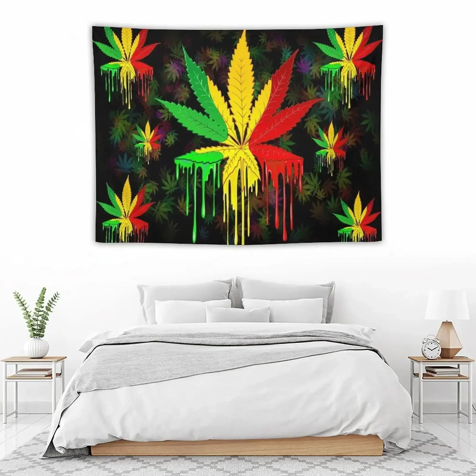 Leaf Rasta Colors Dripping Paint Tapestry Decoration Bedroom Decoration For Bedroom Tapestry
Leaf Rasta Colors Dripping Paint Tapestry Decoration Bedroom Decoration For Bedroom Tapestry