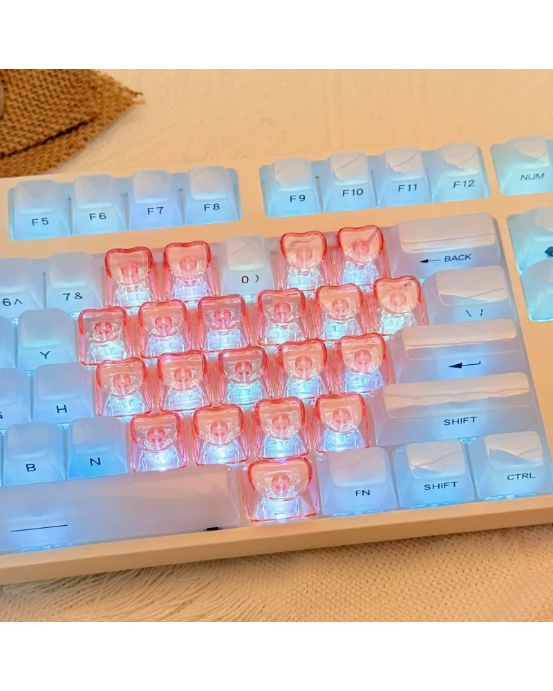 Pink keycaps Mechanical keyboard 21 keys Transparent PC two-color 0EM Height supplement key keycaps
Pink keycaps Mechanical keyboard 21 keys Transparent PC two-color 0EM Height supplement key keycaps