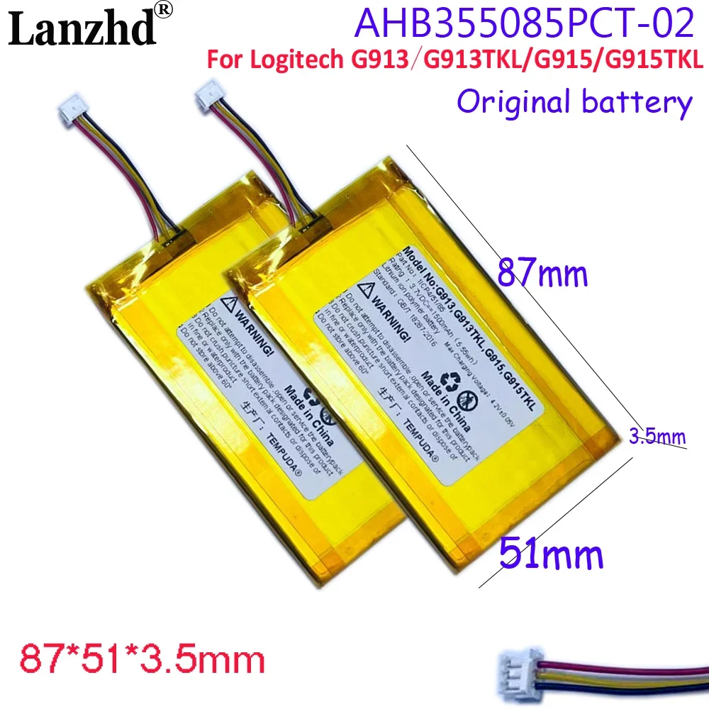 3.7V battery For Logitech G913 G913TKL G915 G915TKL AHB355085PCT-02 bluetooth mechanical keyboard batteries AHB355085PCT
3.7V battery For Logitech G913 G913TKL G915 G915TKL AHB355085PCT-02 bluetooth mechanical keyboard batteries AHB355085PCT