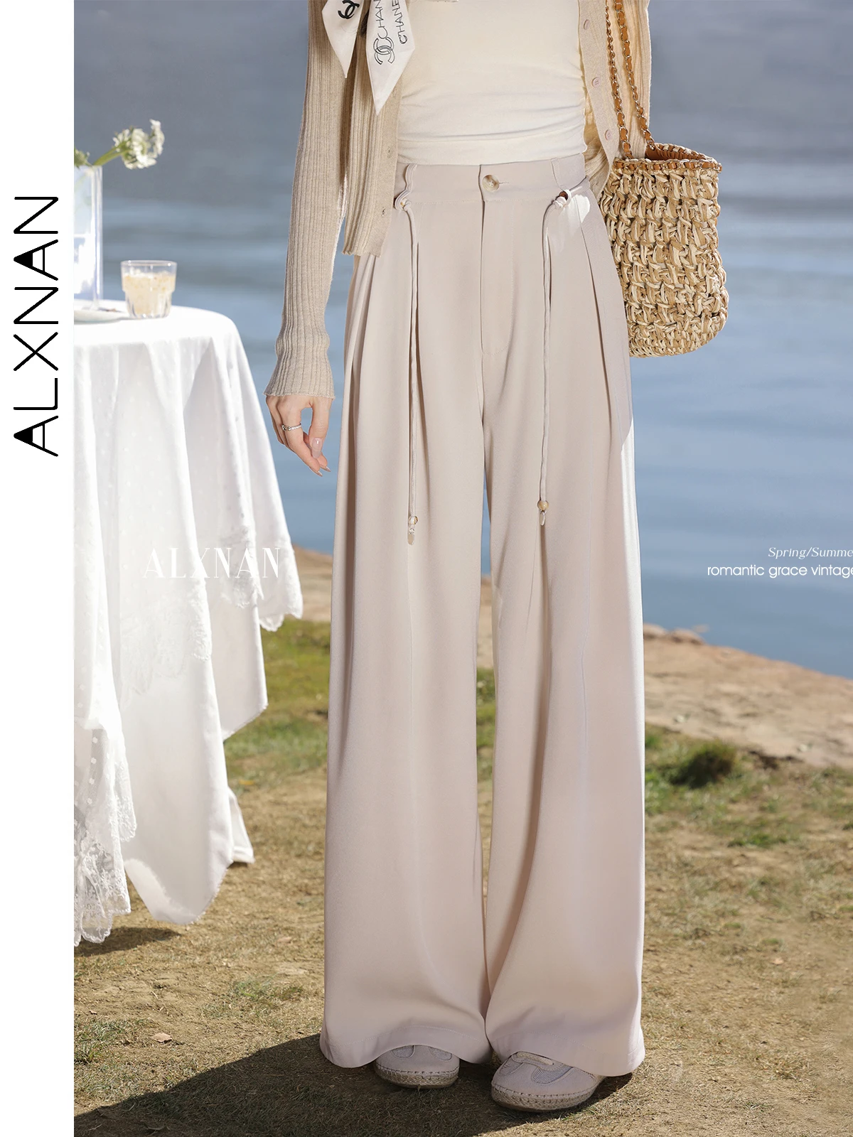 ALXNAN Beige Wide Leg Pants for Women 2025 Spring Loose Slim Trousers Versatile Lace Up Chic Casual Commut Straight Pants L52836
ALXNAN Beige Wide Leg Pants for Women 2025 Spring Loose Slim Trousers Versatile Lace Up Chic Casual Commut Straight Pants L52836