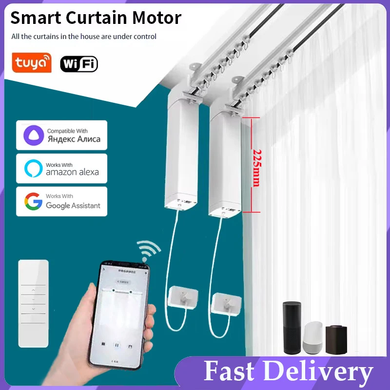Latest Tuya WiFi Curtain Motor Support Alice Google Assistant Alexa Electric Track Rail Rod Automatic Curtains System Smart Home
Latest Tuya WiFi Curtain Motor Support Alice Google Assistant Alexa Electric Track Rail Rod Automatic Curtains System Smart Home