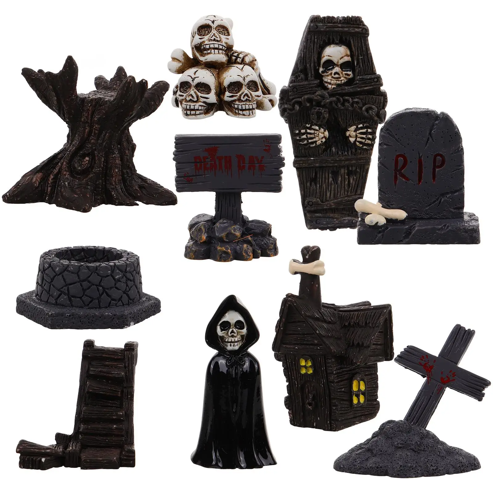 10 Pcs Skull Ornaments Halloween Miniatures Decor Accessories Statuette Spider Ghost Figurines Home Decoration
10 Pcs Skull Ornaments Halloween Miniatures Decor Accessories Statuette Spider Ghost Figurines Home Decoration