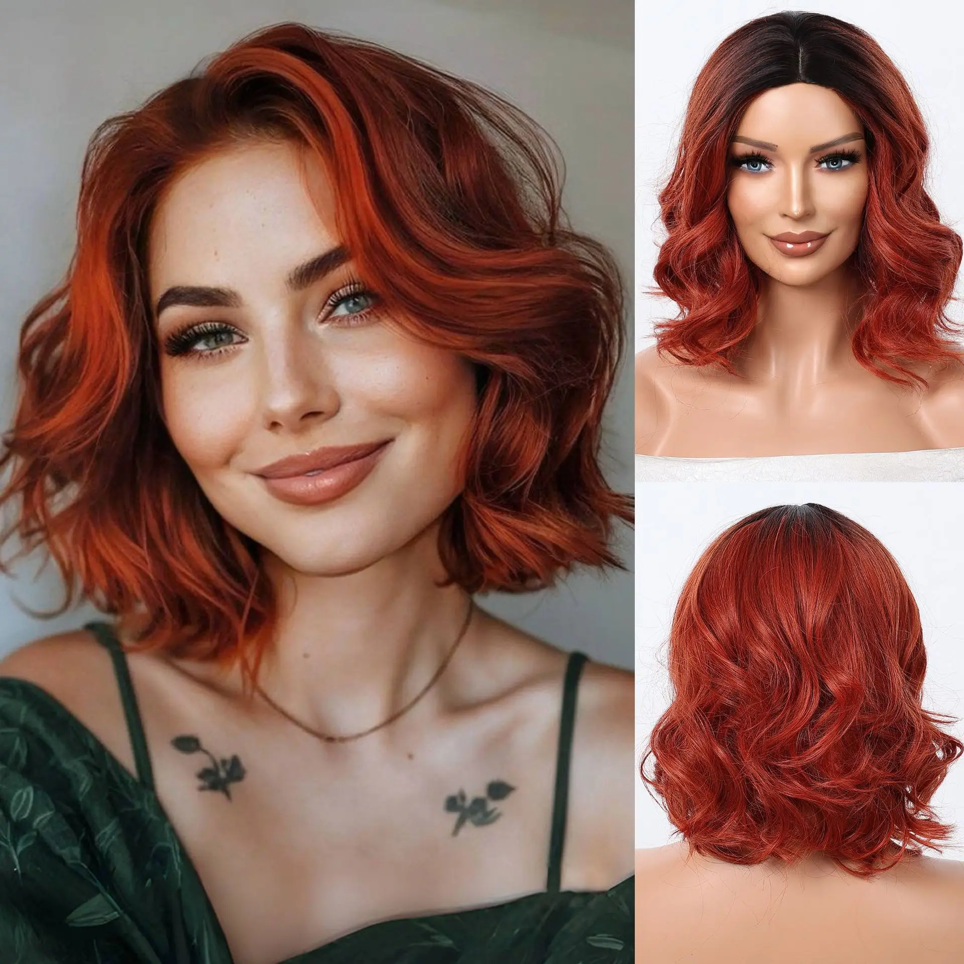 Flexible red rust-colored artificial wig. Short wavy moisturized wig. Made of high-temperature fiber material.
Flexible red rust-colored artificial wig. Short wavy moisturized wig. Made of high-temperature fiber material.