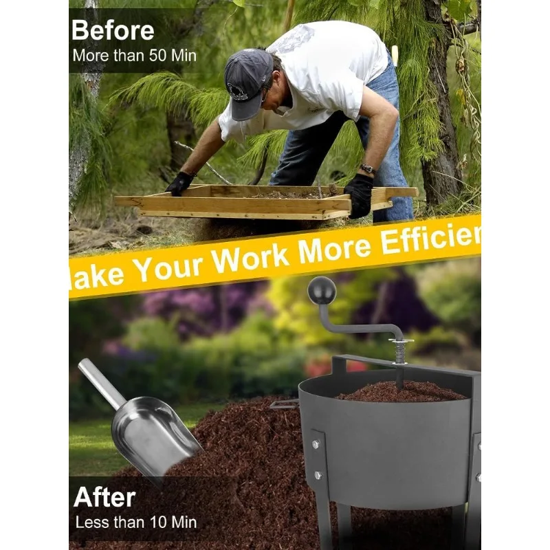 Rotary Soil Sieve Compost Mesh Filter Garden Potted Metal Dust Sieve for Gardening, Lawn Care, Soil Sifting
Rotary Soil Sieve Compost Mesh Filter Garden Potted Metal Dust Sieve for Gardening, Lawn Care, Soil Sifting