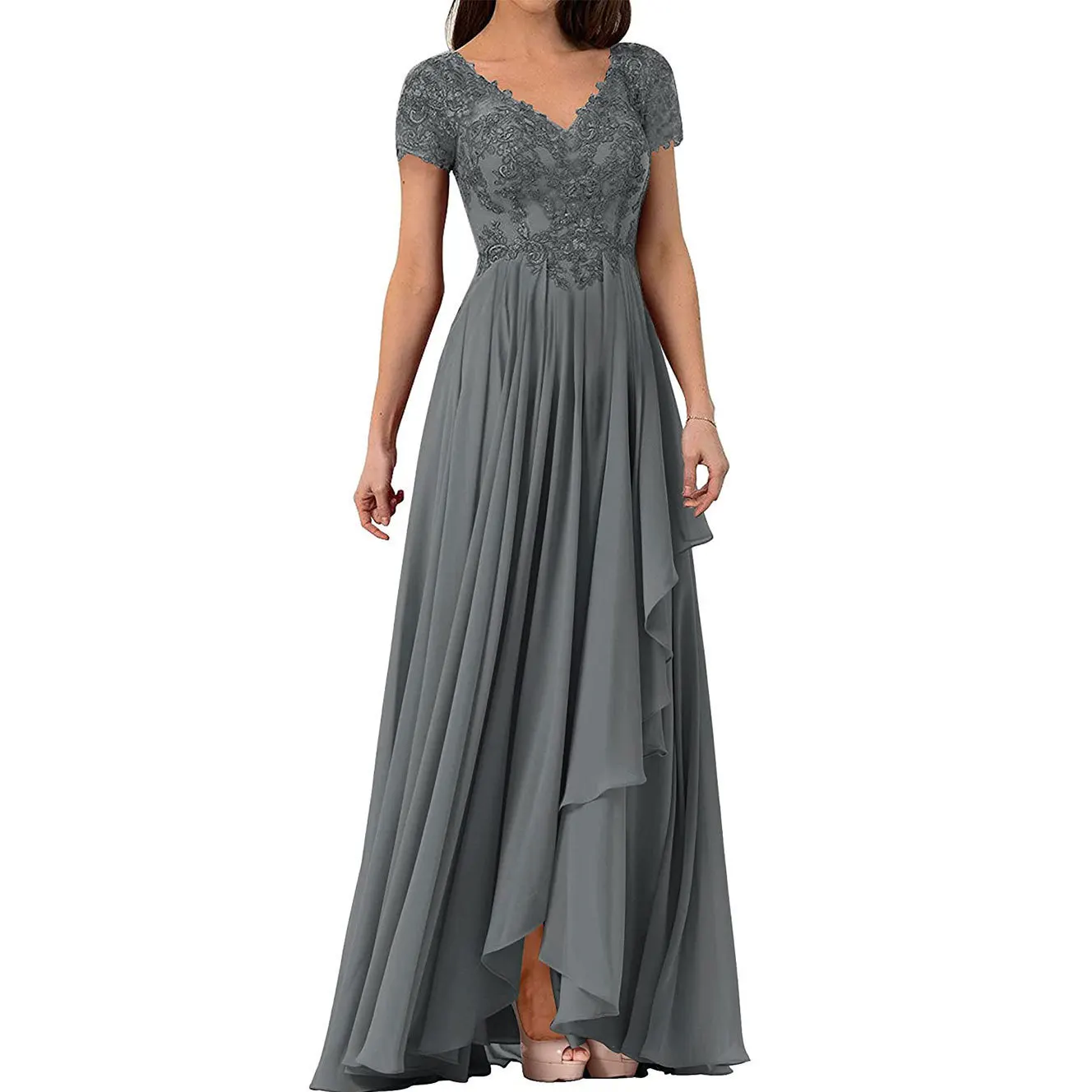 Elegant A-Line Chiffon Mother of the Bride Dress Floor Length V Neck Short Sleeves Appliques Evening Dress 2025 Free Customized
Elegant A-Line Chiffon Mother of the Bride Dress Floor Length V Neck Short Sleeves Appliques Evening Dress 2025 Free Customized