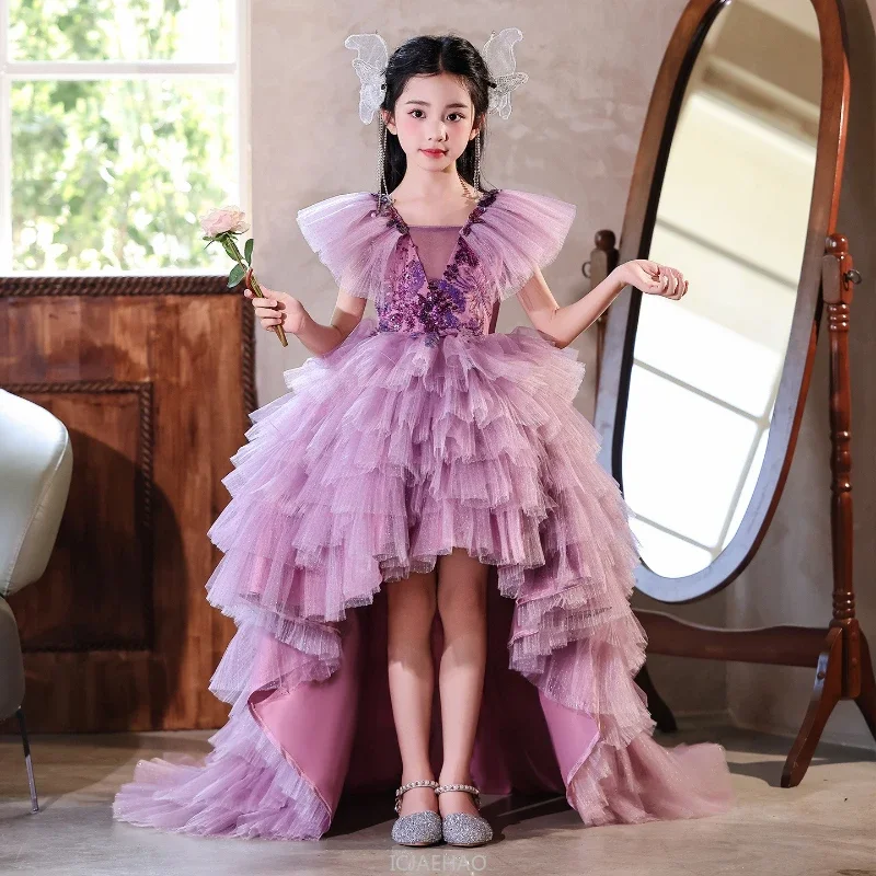 Party Dress VestidoPurple Girls Birthday Princess Dresses Costume Piano Performance Children Outfit Kids Clothes Pageant Host
Party Dress VestidoPurple Girls Birthday Princess Dresses Costume Piano Performance Children Outfit Kids Clothes Pageant Host