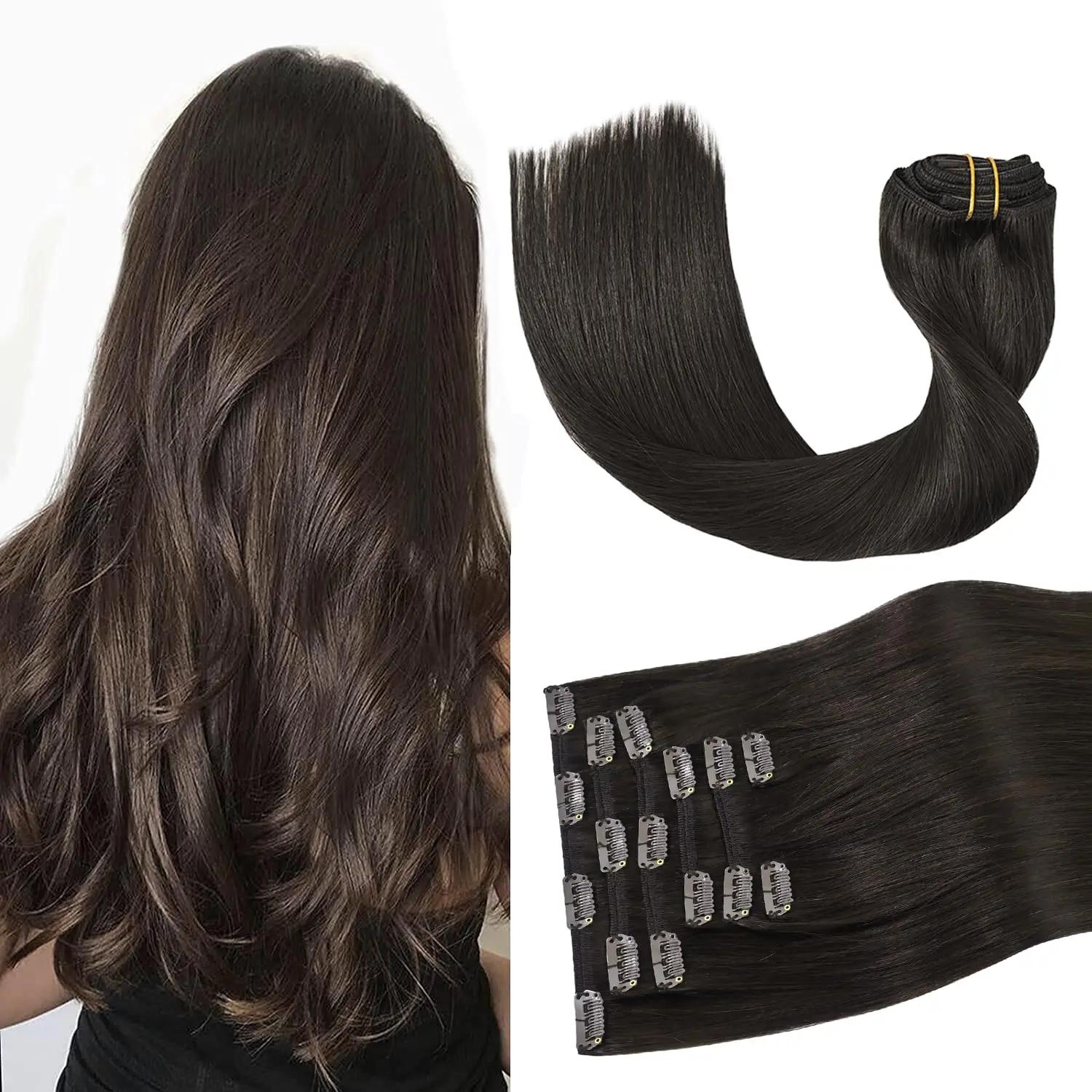 Made To Order Clip In Hair Extensions 100% Human Hair 7 Pieces Straight Weft Your Color Length Weight
Made To Order Clip In Hair Extensions 100% Human Hair 7 Pieces Straight Weft Your Color Length Weight