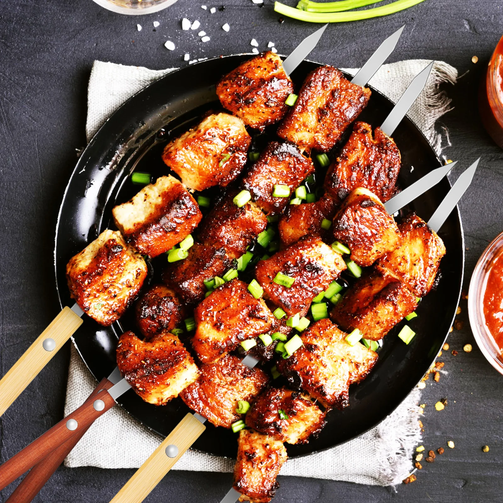 12Pcs Metal Barbecue Skewers Long Flat Stainless Steel Grill Sticks Easy Clean Reusable Outdoor Grill Supplies for Garden Party
12Pcs Metal Barbecue Skewers Long Flat Stainless Steel Grill Sticks Easy Clean Reusable Outdoor Grill Supplies for Garden Party