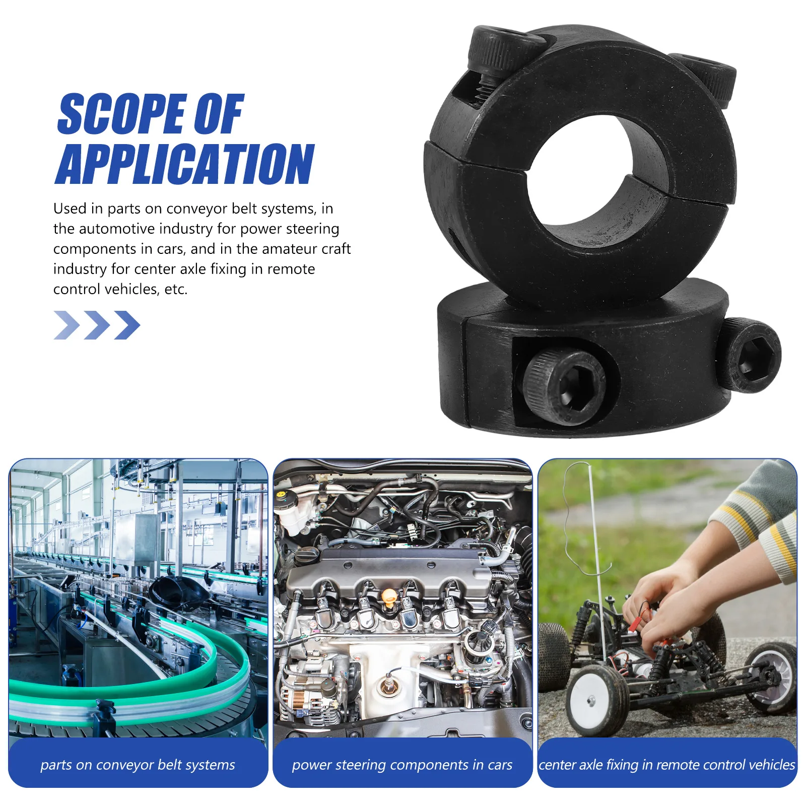 2Pcs Shaft Collar Clamping Ring Locking Axle Split Steel Fixed Throat Bearing Mount Install Anti Slip
2Pcs Shaft Collar Clamping Ring Locking Axle Split Steel Fixed Throat Bearing Mount Install Anti Slip