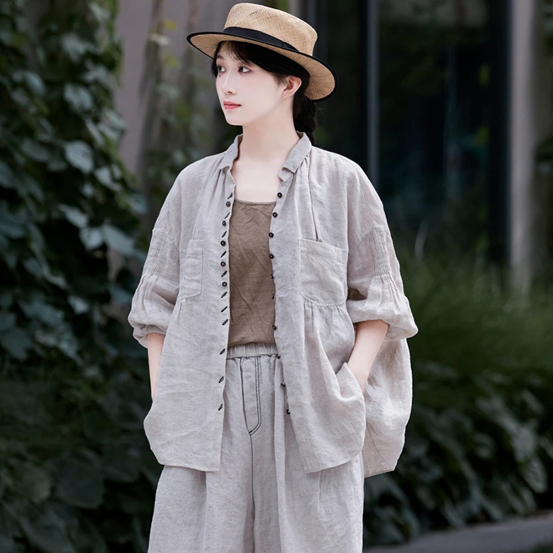 Oversized Women Casual Linen Shirt New Arrival 2025 Spring Vintage Style Plain Color Loose Female Long Sleeve Tops Shirts M1623
Oversized Women Casual Linen Shirt New Arrival 2025 Spring Vintage Style Plain Color Loose Female Long Sleeve Tops Shirts M1623