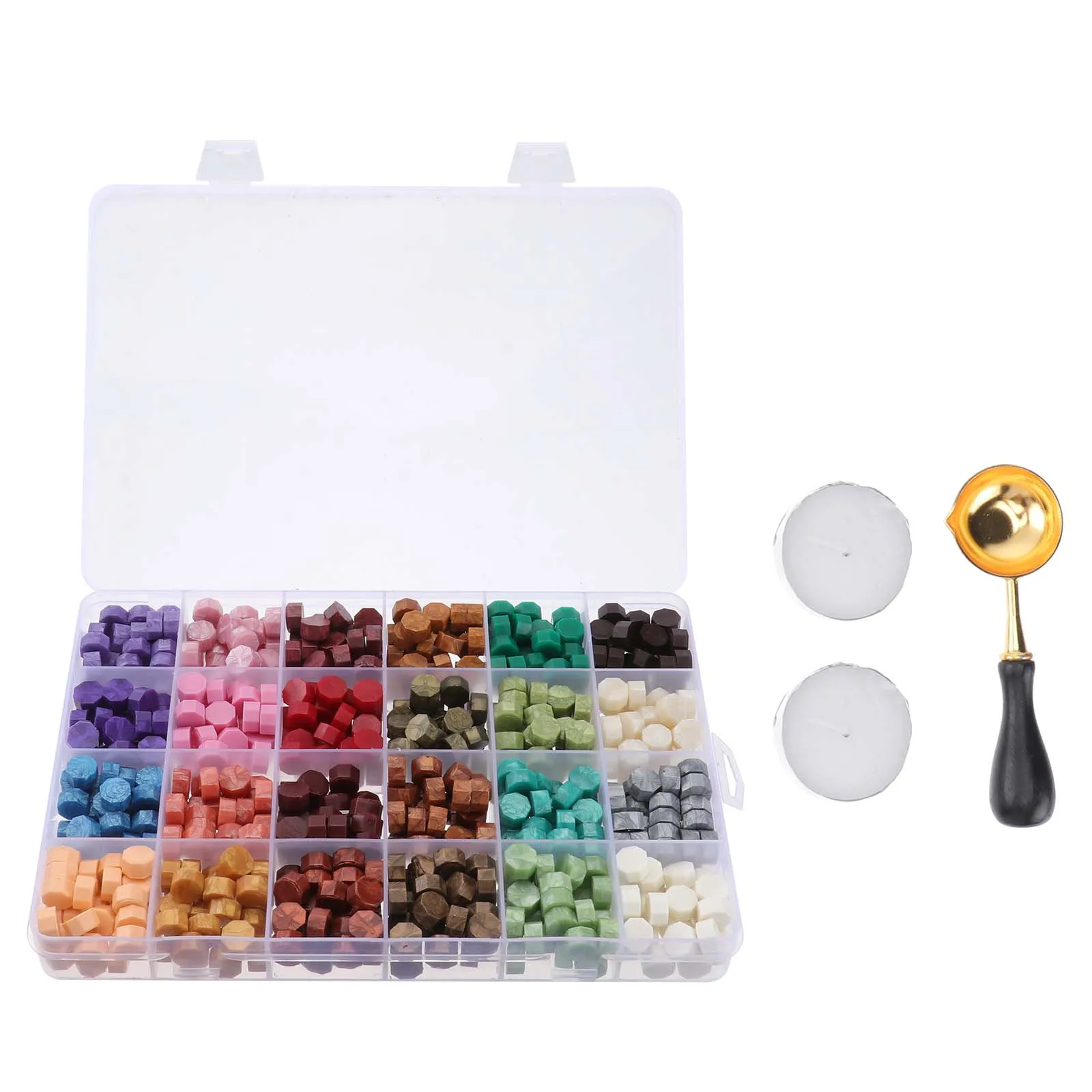 600pcs Seal Beads 24 Colors Retro Sealing Wax Tablet Pill Beads Spoon Set Eco Friendly For Envelope Gift Wedding Invitation
600pcs Seal Beads 24 Colors Retro Sealing Wax Tablet Pill Beads Spoon Set Eco Friendly For Envelope Gift Wedding Invitation