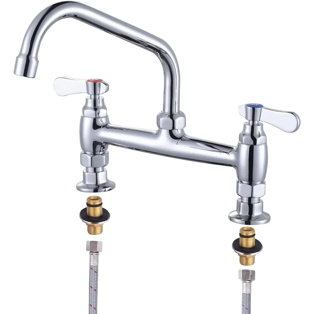 Commercial sink faucet, 8 inch swivel spout, supply line, brass double handle kitchen faucet, dining room sink sink faucet
Commercial sink faucet, 8 inch swivel spout, supply line, brass double handle kitchen faucet, dining room sink sink faucet