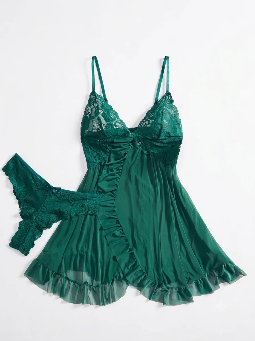 EveAndLace Luxury Mesh Chemise Nightdress with Briefs - Sophisticated Sheer Homewear For Women
EveAndLace Luxury Mesh Chemise Nightdress with Briefs - Sophisticated Sheer Homewear For Women