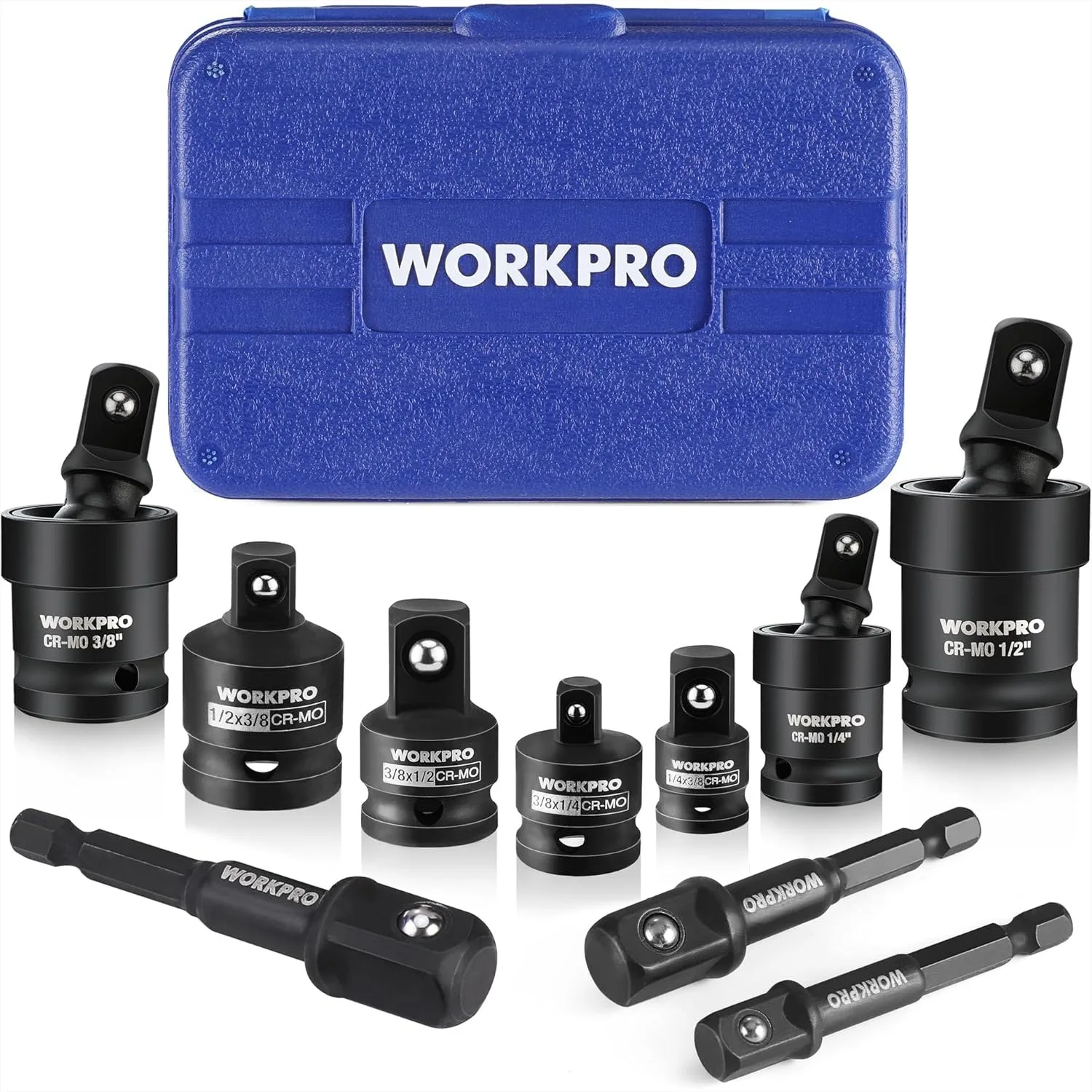 Impact Socket Adapter Set with Case, Includes 4pc Adapter and Reducer, Universal Joints, Drill Adapters for Versatile Tool Use
Impact Socket Adapter Set with Case, Includes 4pc Adapter and Reducer, Universal Joints, Drill Adapters for Versatile Tool Use
