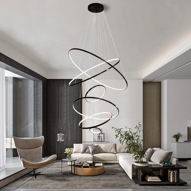All Copper Luxury Round Ring Ceiling Chandelier Black Nordic Minimalist Stairwell Villa Dining Room Decoration Hanglamp Lustres
All Copper Luxury Round Ring Ceiling Chandelier Black Nordic Minimalist Stairwell Villa Dining Room Decoration Hanglamp Lustres