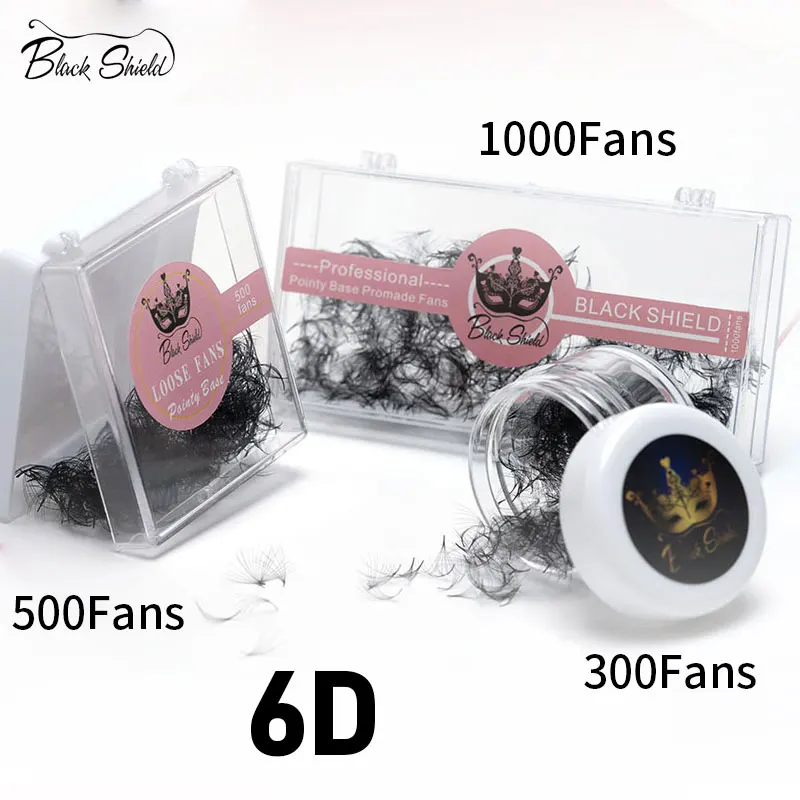 BLACK SHIELD Soft Loose Cluster Lashes Natural Look 6D 1800 Fans Pre-Made Fans Medium Stem Thin Base Eyelash Extensions Tools
BLACK SHIELD Soft Loose Cluster Lashes Natural Look 6D 1800 Fans Pre-Made Fans Medium Stem Thin Base Eyelash Extensions Tools