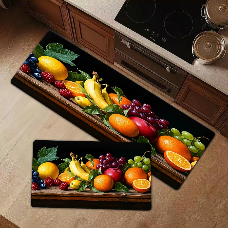 1/2/3Pcs Flannel Kitchen Mat—Flannel Floor Mat Fruit Pattern Anti-Slip Rug Kitchen Carpet Decorative Home Decor Soft Absorbent Bathroom Mat Living Room Entryway Door Rugs—Soft,Comfortable,Suitable For Bathroom,Bedroom,Kitchen,Laundry Room
1/2/3Pcs Flannel Kitchen Mat—Flannel Floor Mat Fruit Pattern Anti-Slip Rug Kitchen Carpet Decorative Home Decor Soft Absorbent Bathroom Mat Living Room Entryway Door Rugs—Soft,Comfortable,Suitable For Bathroom,Bedroom,Kitchen,Laundry Room