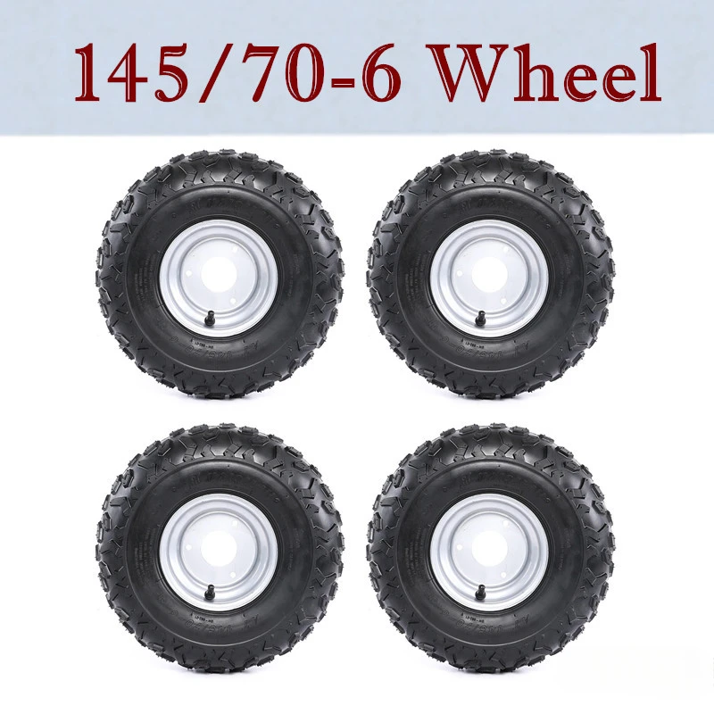 4PC145/70-6 Tubeless Wheel Tire with 6'' Rim 3 Bolt Pattern for 50cc 70cc 90cc 110cc 125cc ATV Go Kart UTV Quad Bike 4 Wheelers
4PC145/70-6 Tubeless Wheel Tire with 6'' Rim 3 Bolt Pattern for 50cc 70cc 90cc 110cc 125cc ATV Go Kart UTV Quad Bike 4 Wheelers
