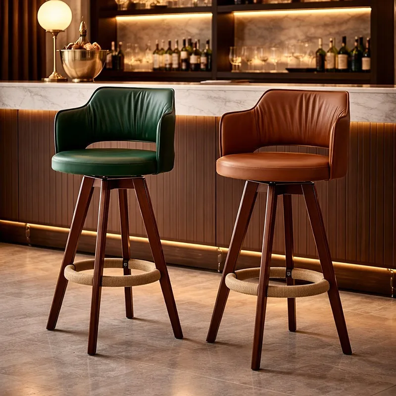 Ergonomic Arm Bar Chair Leather Vintage Retro High Design Bar Chair Wooden Accent Counter Nordic Taburete De Bar Home Furniture
Ergonomic Arm Bar Chair Leather Vintage Retro High Design Bar Chair Wooden Accent Counter Nordic Taburete De Bar Home Furniture
