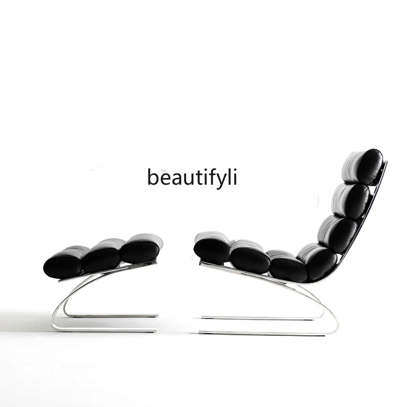 Modern Light Luxury Simple Genuine Leather Black Recliner Cantilever Leisure Chair Solid Stainless Steel Designer Armchair
Modern Light Luxury Simple Genuine Leather Black Recliner Cantilever Leisure Chair Solid Stainless Steel Designer Armchair