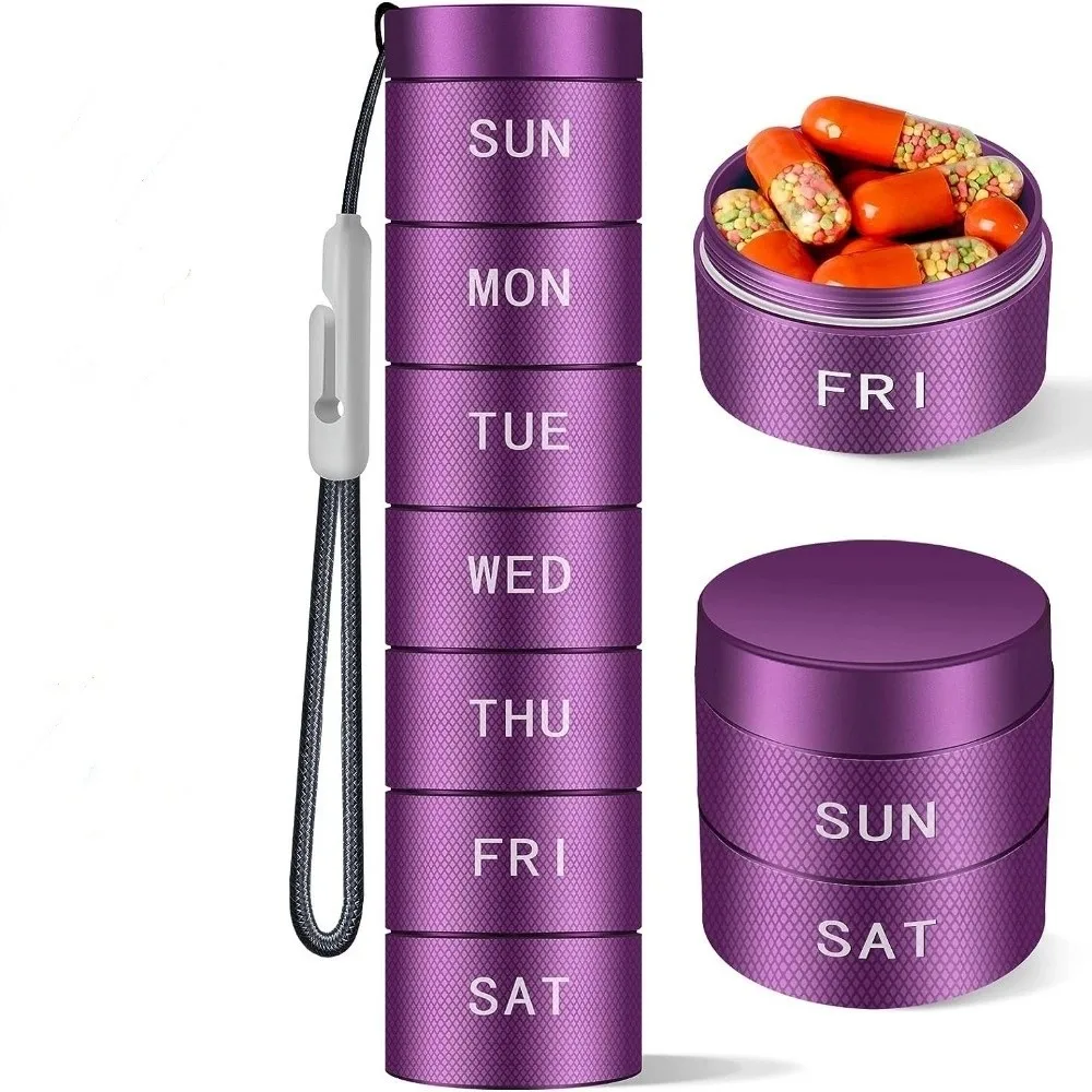 Портативный алюминиевый органайзер для таблеток для путешествий, влагостойкий 7-дневный футляр для таблеток, водонепроницаемая коробка для ежедневных таблеток для путешествий 
Портативный алюминиевый органайзер для таблеток для путешествий, влагостойкий 7-дневный футляр для таблеток, водонепроницаемая коробка для ежедневных таблеток для путешествий