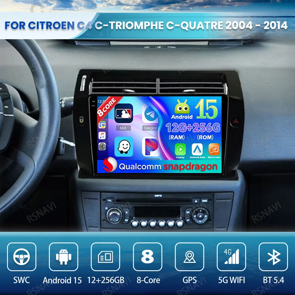 Android 15 Car Radio For Citroen C4 C-Triomphe C-Quatre 2004 - 2014 4G LTE Qualcomm Head Unit QLED BT Autoradio DVD 5G WIFI GPS
Android 15 Car Radio For Citroen C4 C-Triomphe C-Quatre 2004 - 2014 4G LTE Qualcomm Head Unit QLED BT Autoradio DVD 5G WIFI GPS