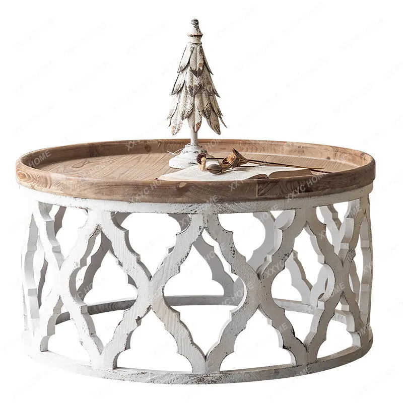 American Retro Hollow Solid Wood Tea Table Wholesale B & B Living Room White Simple Log Small round Table home accessories
American Retro Hollow Solid Wood Tea Table Wholesale B & B Living Room White Simple Log Small round Table home accessories