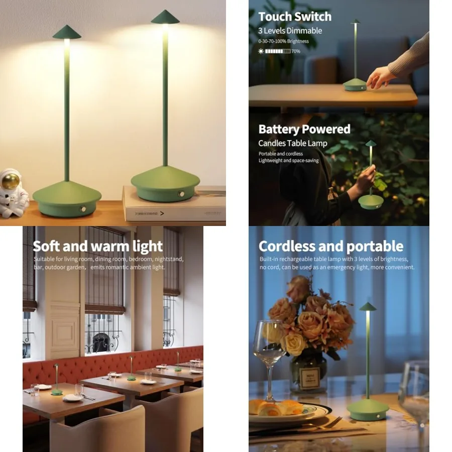 Modern Cordless Table Lamp Set of 2, Portable LED Desk Lamps, 4000mAh Rechargeable Battery Operated Lighting for Bedroom Dining
Modern Cordless Table Lamp Set of 2, Portable LED Desk Lamps, 4000mAh Rechargeable Battery Operated Lighting for Bedroom Dining