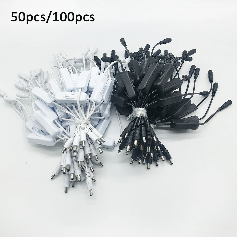 50pcs 100pcs 304 DC Switch On Off Female Male DC Plug Power Cable 5.5x2.1mm for 5V 12V 24V LED Strip Light White Black Wholesale
50pcs 100pcs 304 DC Switch On Off Female Male DC Plug Power Cable 5.5x2.1mm for 5V 12V 24V LED Strip Light White Black Wholesale