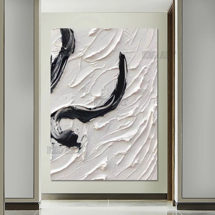 Hand Painted Abstract Black and White Thick Oil Painting Wall, Nordic Poster, Unframed, Modern Home Canvas, Murals Texture Art
Hand Painted Abstract Black and White Thick Oil Painting Wall, Nordic Poster, Unframed, Modern Home Canvas, Murals Texture Art