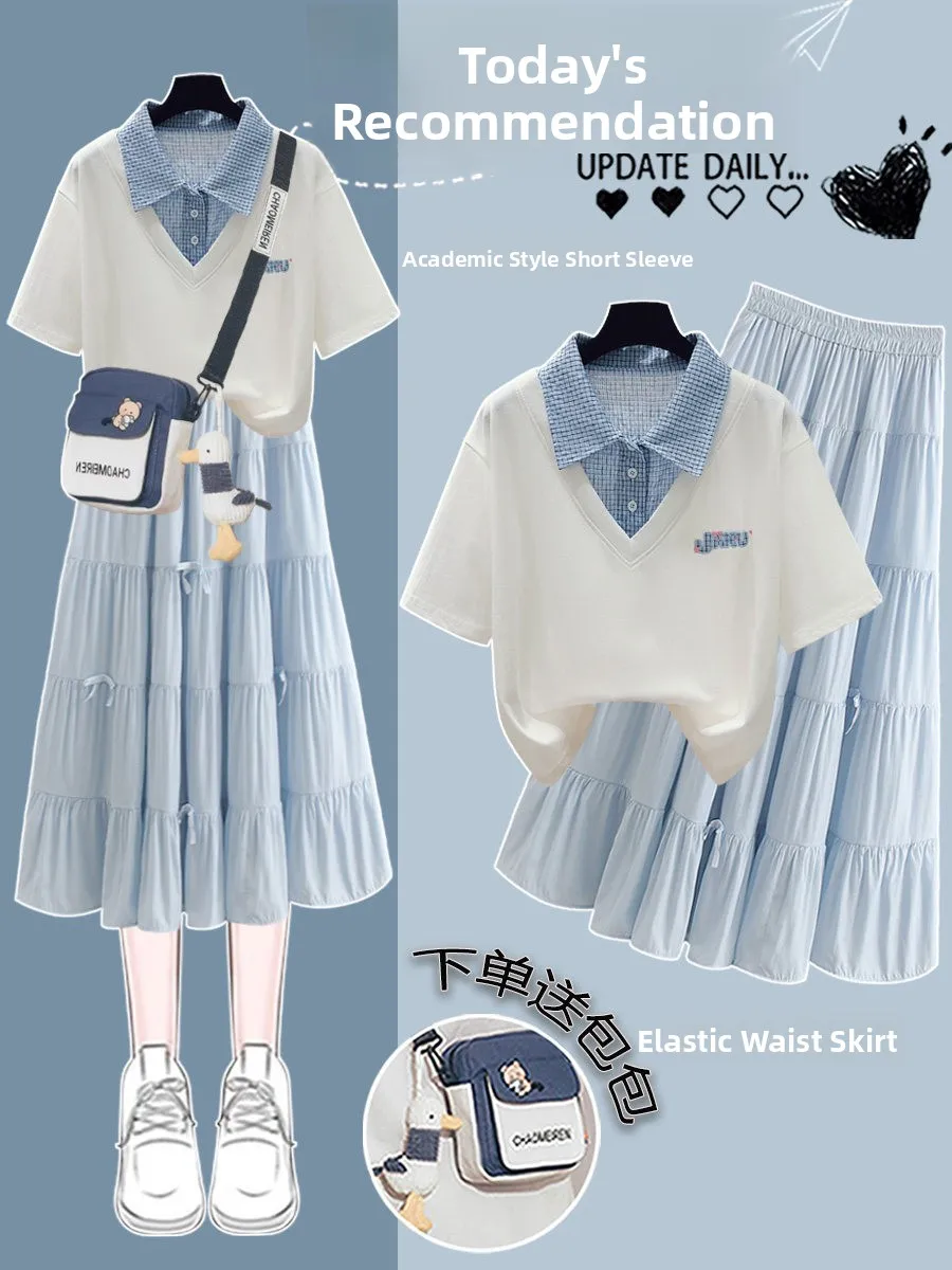 Girls Summer Dress 2026 New Style School Uniform Skirt Set Short Sleeve Half-length Skirt for Junior And High School Students
Girls Summer Dress 2026 New Style School Uniform Skirt Set Short Sleeve Half-length Skirt for Junior And High School Students