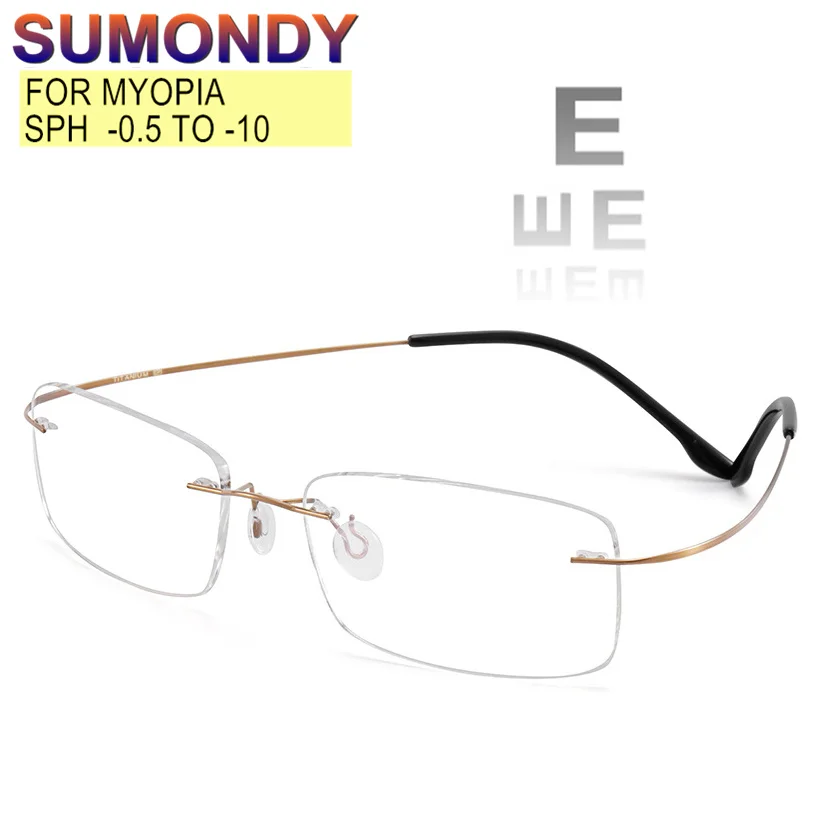 Photochromic Or Anti Blue Light Lenses Rimless Myopia Glasses -0.5 to -8.0 Men Women Prescription Custom For Nearsighted UF177
Photochromic Or Anti Blue Light Lenses Rimless Myopia Glasses -0.5 to -8.0 Men Women Prescription Custom For Nearsighted UF177