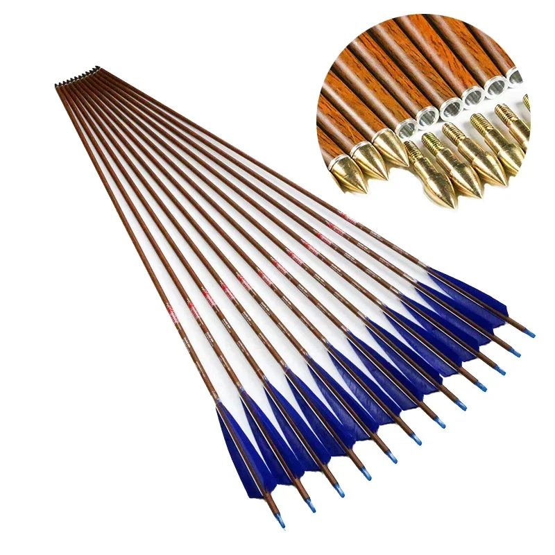 12pcs Carbon Arrow Wood Skin Archery for ID6.2mm Spine 500 5inch Turkey Feather 75gr Tips for Compound Traditional Hunting
12pcs Carbon Arrow Wood Skin Archery for ID6.2mm Spine 500 5inch Turkey Feather 75gr Tips for Compound Traditional Hunting