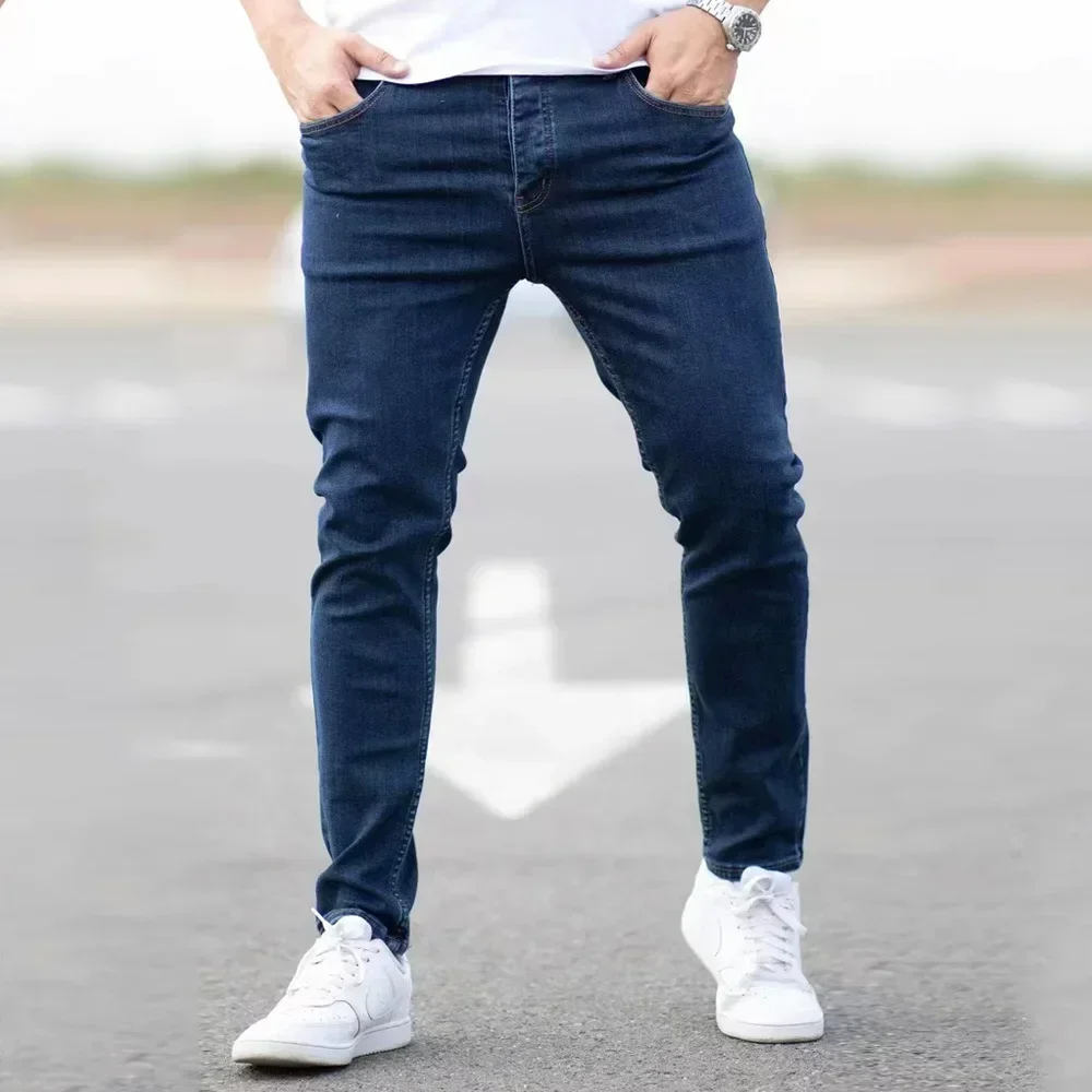 Straight Jeans Men Autumn Vintage Casual Denims Solid Color Mid Waist Basics Ankle Length Trousers Stretch Denim Pencil Pants
Straight Jeans Men Autumn Vintage Casual Denims Solid Color Mid Waist Basics Ankle Length Trousers Stretch Denim Pencil Pants