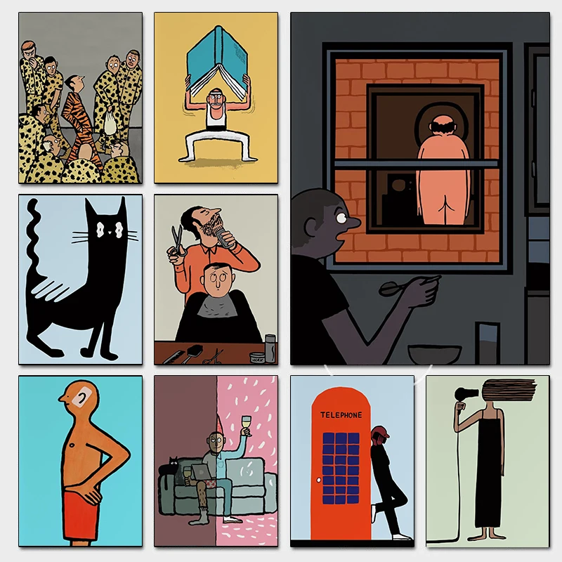 Famous French Illustrator Jean Jullien Cartoon Poster Funny Satirical Comics Prints Canvas Painting Wall Picture Home Room Decor
Famous French Illustrator Jean Jullien Cartoon Poster Funny Satirical Comics Prints Canvas Painting Wall Picture Home Room Decor