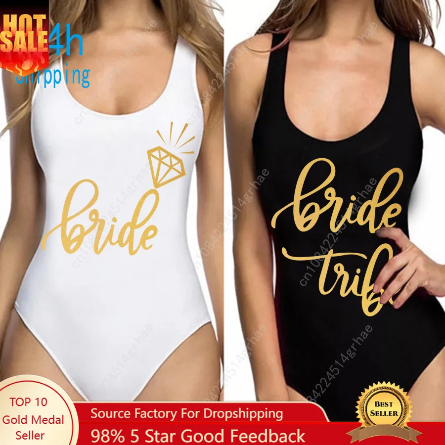 Bride Tribe Print One Piece Swimsuit For Women Bathing suit Female Lining Bikini Wedding Party Backless Beachwear Bikini 
Bride Tribe Print One Piece Swimsuit For Women Bathing suit Female Lining Bikini Wedding Party Backless Beachwear Bikini
