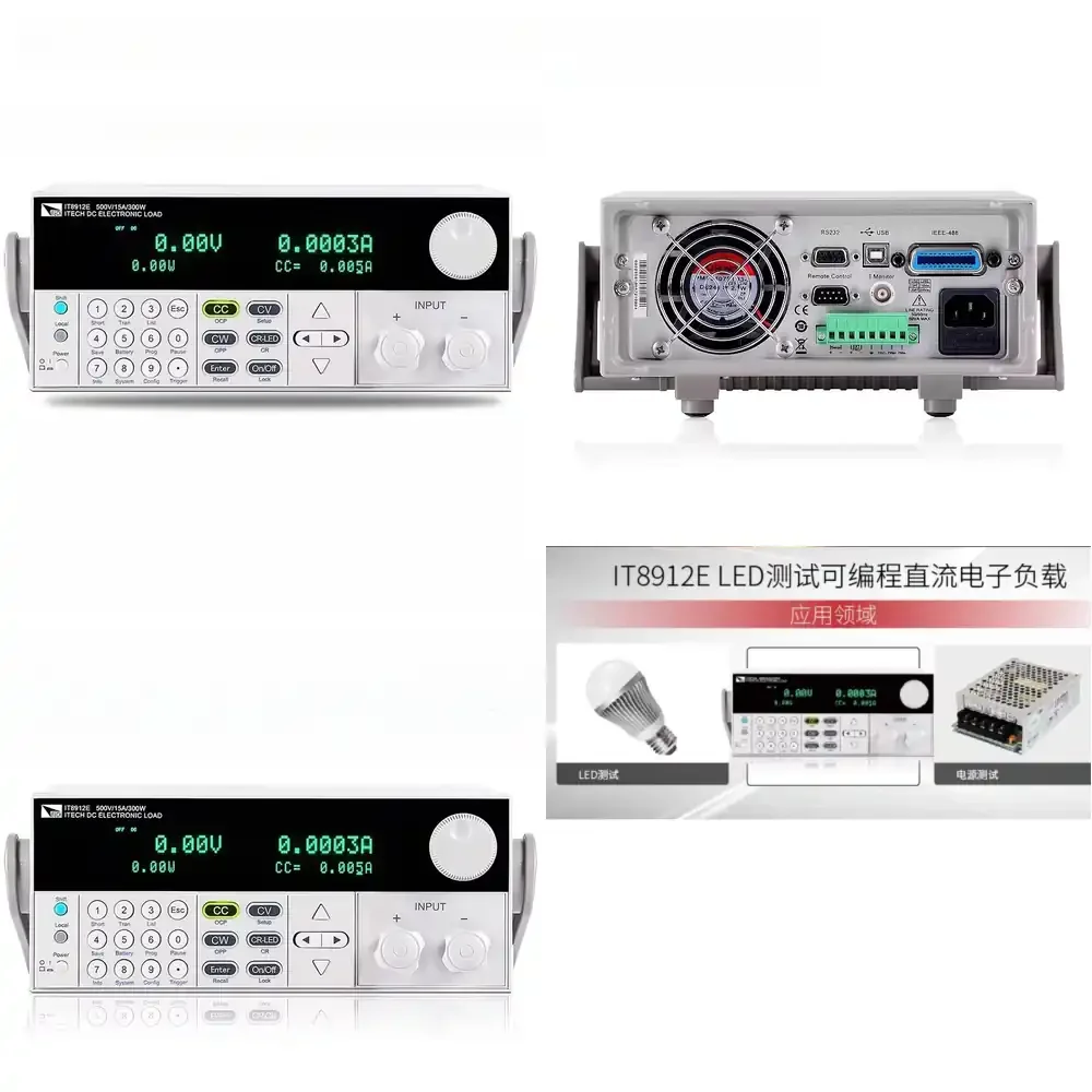 LED Test Programmable Single-channel Adjustable DC Electronic Load Tester IT8912E
LED Test Programmable Single-channel Adjustable DC Electronic Load Tester IT8912E