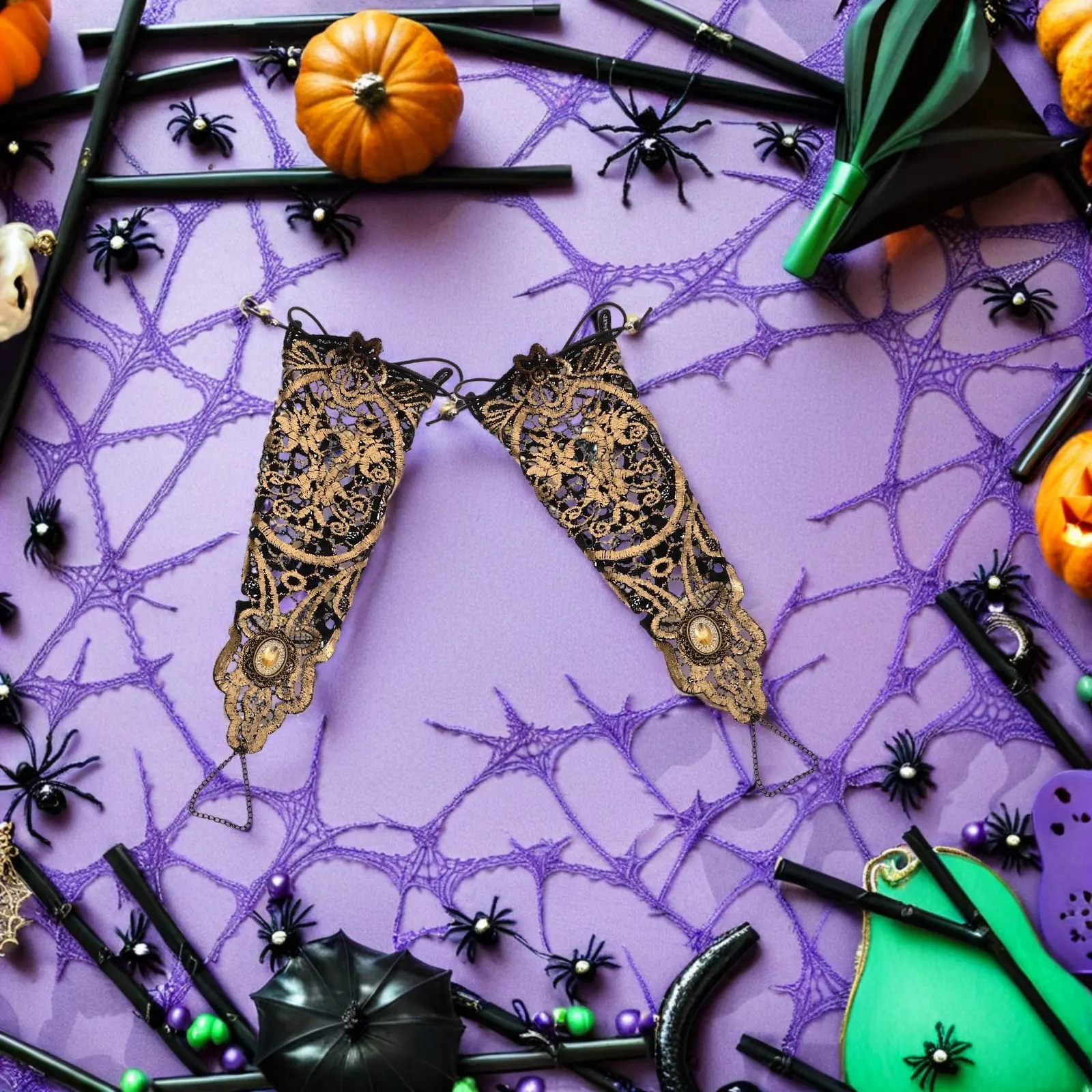 Комплект из 2 перчаток без пальцев с кружевом, бисером, стразами, в готическом стиле, стимпанк, с цветочной вышивкой, для свадьбы, выпускного, Хэллоуина, вечеринок, с манжетами
Комплект из 2 перчаток без пальцев с кружевом, бисером, стразами, в готическом стиле, стимпанк, с цветочной вышивкой, для свадьбы, выпускного, Хэллоуина, вечеринок, с манжетами