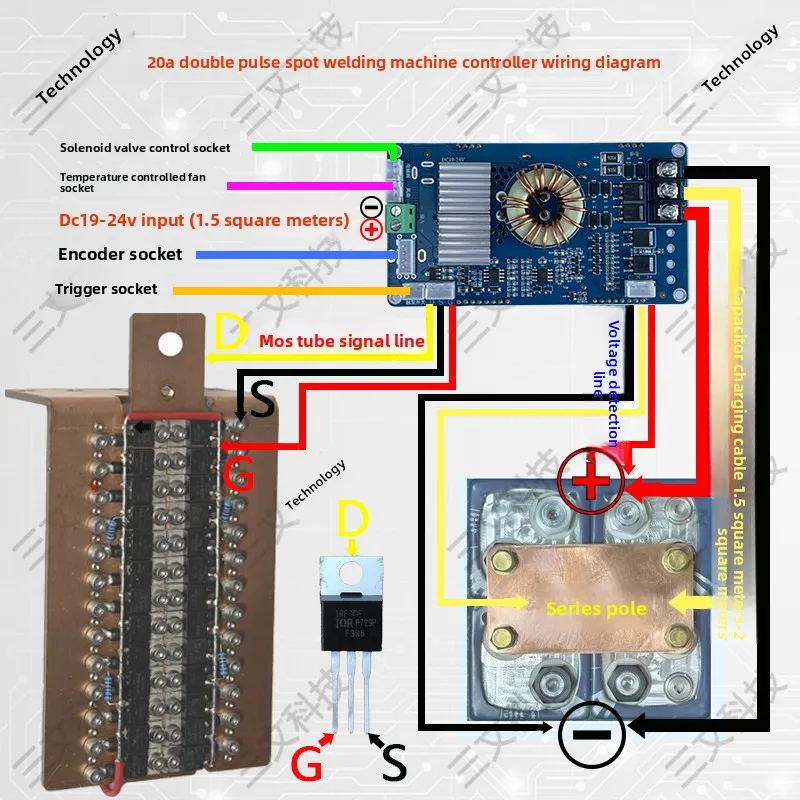Energy storage spot welding machine controller 20A version DIY spot welding machine control board double pulse intelligent
Energy storage spot welding machine controller 20A version DIY spot welding machine control board double pulse intelligent