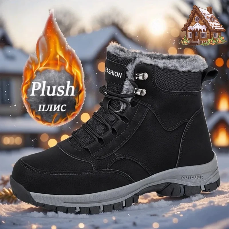 Winter Men's Snow Boots Couple Waterproof Sports Casual Shoes Plush Warm Men's Boots Outdoor Men's Hiking Boots Work Travel Shoe
Winter Men's Snow Boots Couple Waterproof Sports Casual Shoes Plush Warm Men's Boots Outdoor Men's Hiking Boots Work Travel Shoe