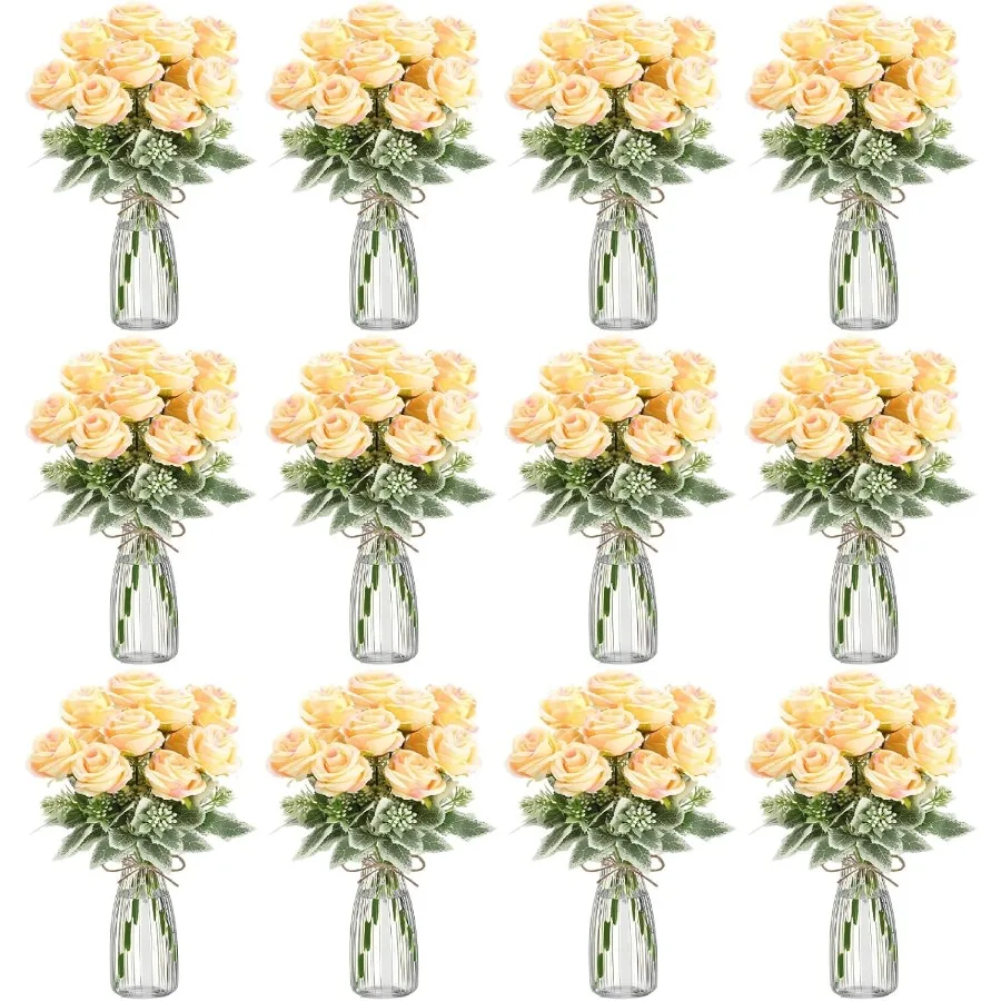 36 упаковок искусственных цветов розы с вазой для центрального стола, свадебный декор, 24 пучка, шелковый цветочный букет из искусственных роз с
36 упаковок искусственных цветов розы с вазой для центрального стола, свадебный декор, 24 пучка, шелковый цветочный букет из искусственных роз с