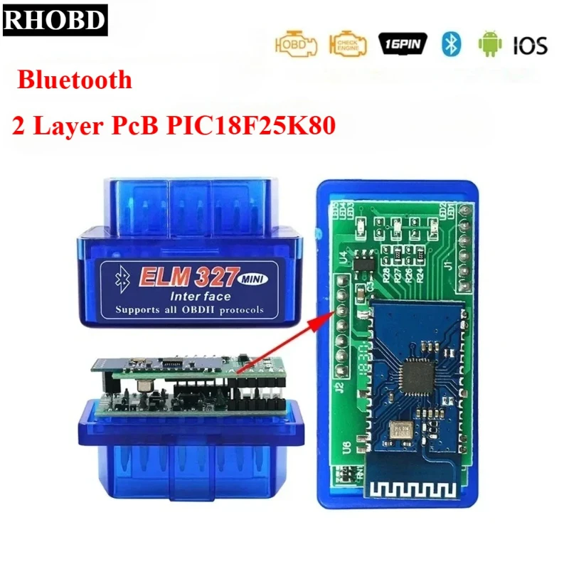 Newest ELM327 Bluetooth V1.5 with Double PCB18f25k80 ELM327 V1.5 OBD2 Scanner Universal Disgnostic Tool Android IOS Tool 25k80 
Newest ELM327 Bluetooth V1.5 with Double PCB18f25k80 ELM327 V1.5 OBD2 Scanner Universal Disgnostic Tool Android IOS Tool 25k80