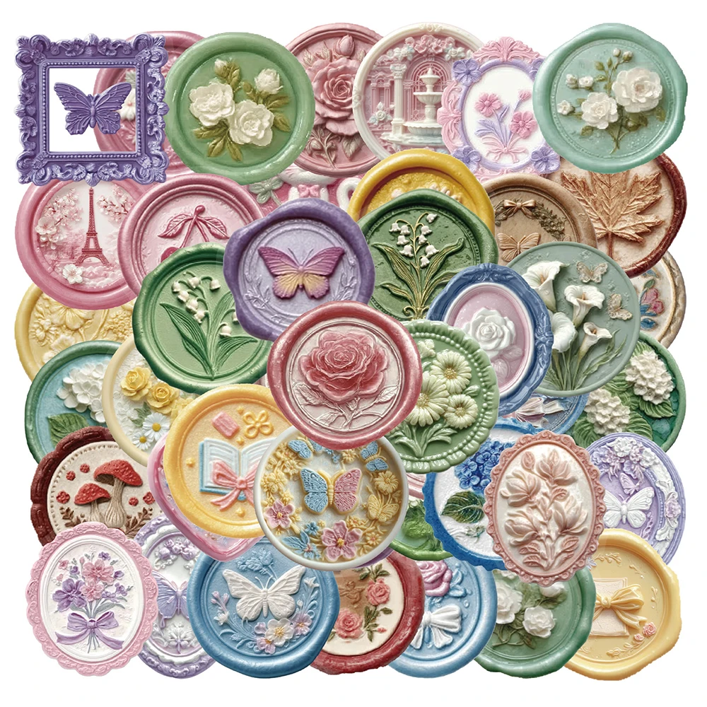 10/30/50pcs Transparent Colorful Wax Seal Stamp Aesthetic Stickers DIY Luggage Phone Scrapbook Cute Flower Butterfly Decals Gift
10/30/50pcs Transparent Colorful Wax Seal Stamp Aesthetic Stickers DIY Luggage Phone Scrapbook Cute Flower Butterfly Decals Gift